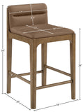 Ellis Cane And Vegan Leather Upholstered Counter Stool — 88063-C - Brown - 88063Brown-C Dim