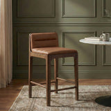Ellis Cane And Vegan Leather Upholstered Counter Stool — 88063-C - Cognac - 88063Cognac-C alternate view 1