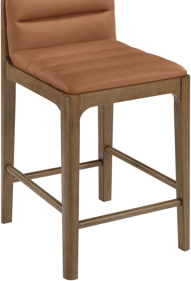 Ellis Cane And Vegan Leather Upholstered Counter Stool — 88063-C - Cognac - 88063Cognac-C alternate view 5