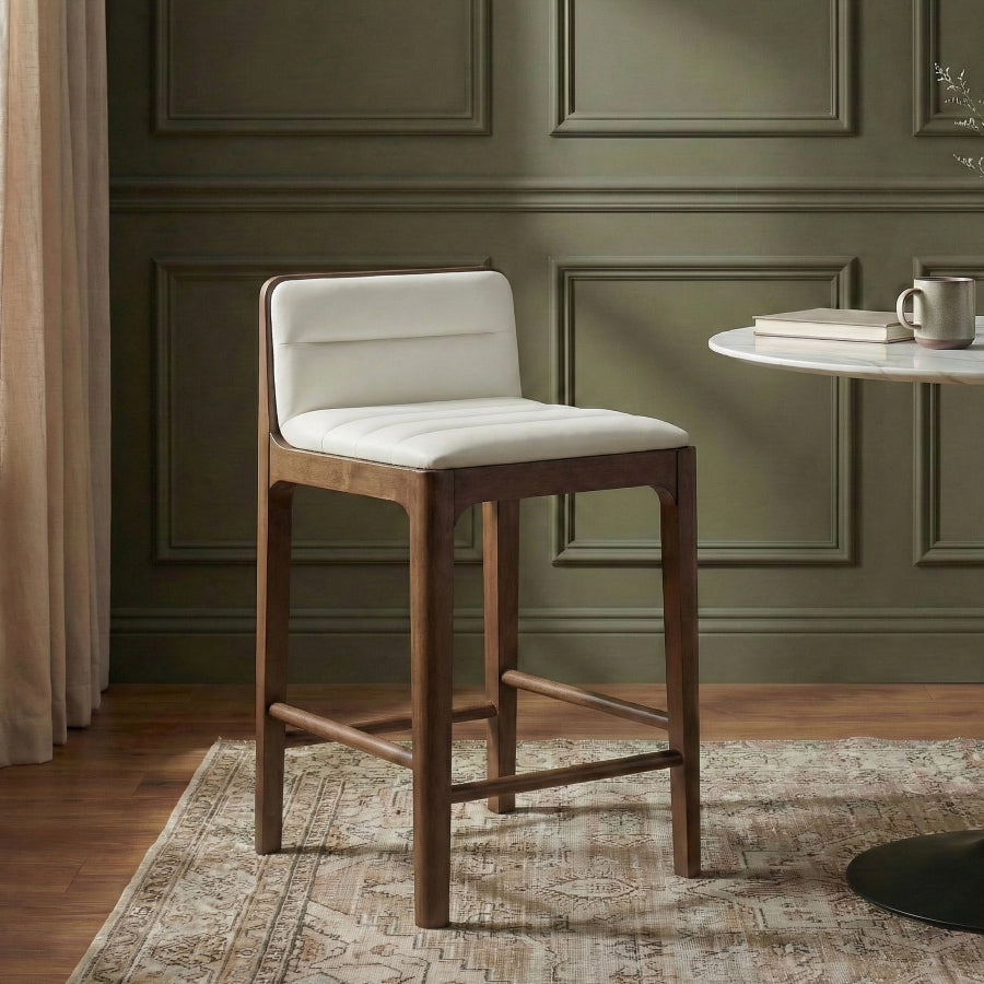 Ellis Cane And Vegan Leather Upholstered Counter Stool — 88063-C - Cream - 88063Cream-C alternate view 1