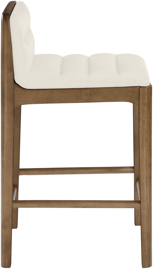 Ellis Cane And Vegan Leather Upholstered Counter Stool — 88063-C - Cream - 88063Cream-C alternate view 3