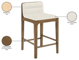 Ellis Cane And Vegan Leather Upholstered Counter Stool — 88063-C - Cream - 88063Cream-C Infographic