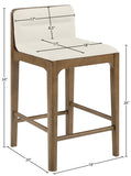 Ellis Cane And Vegan Leather Upholstered Counter Stool — 88063-C - Cream - 88063Cream-C Dim