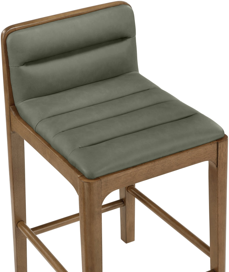 Ellis Cane And Vegan Leather Upholstered Counter Stool — 88063-C - Green - 88063Green-C alternate view 6