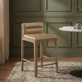 Ellis Cane And Vegan Leather Upholstered Counter Stool — 88063-C - Tan - 88063Tan-C alternate view 1