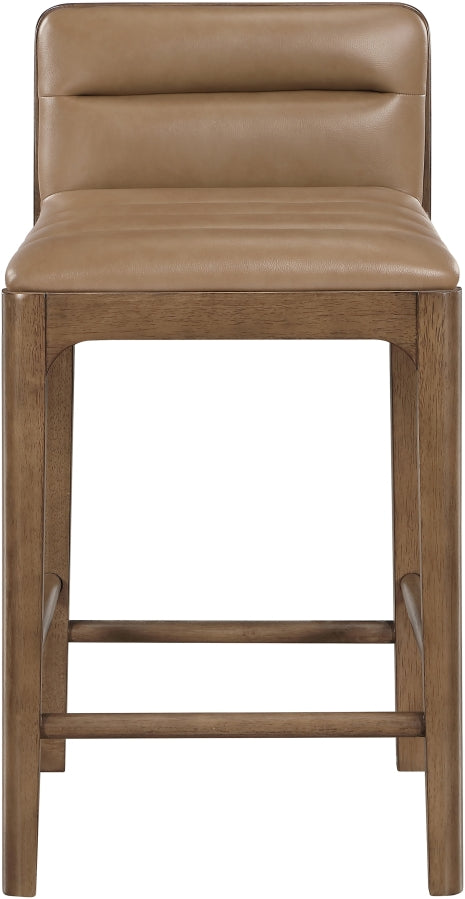 Ellis Cane And Vegan Leather Upholstered Counter Stool — 88063-C - Tan - 88063Tan-C alternate view 2