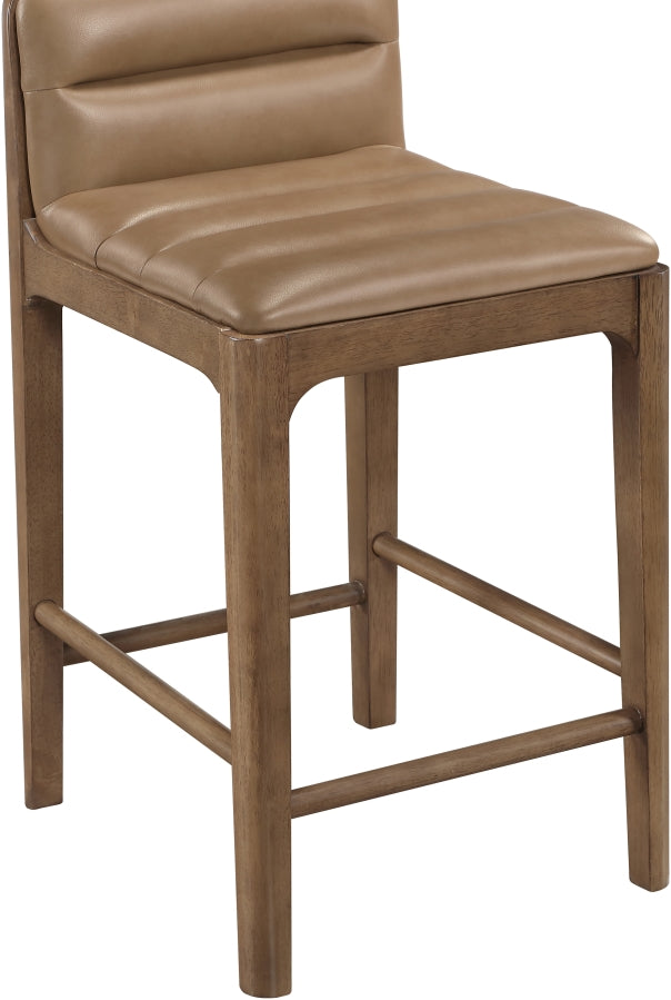 Ellis Cane And Vegan Leather Upholstered Counter Stool — 88063-C - Tan - 88063Tan-C alternate view 5