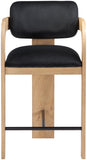 Cedra Velvet Performance Fabric Upholstered Counter Stool — 33052-C - Black - 33052Black-C alternate view 2