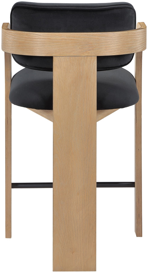 Cedra Velvet Performance Fabric Upholstered Counter Stool — 33052-C - Black - 33052Black-C alternate view 4
