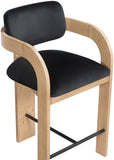 Cedra Velvet Performance Fabric Upholstered Counter Stool — 33052-C - Black - 33052Black-C alternate view 6
