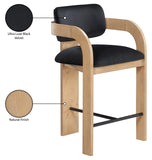 Cedra Velvet Performance Fabric Upholstered Counter Stool — 33052-C - Black - 33052Black-C Infographic