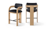 Cedra Velvet Performance Fabric Upholstered Counter Stool — 33052-C - Black - 33052Black-C Double Chair