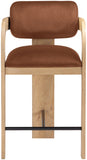 Cedra Velvet Performance Fabric Upholstered Counter Stool — 33052-C - Cognac - 33052Cognac-C alternate view 2
