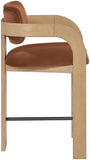 Cedra Velvet Performance Fabric Upholstered Counter Stool — 33052-C - Cognac - 33052Cognac-C alternate view 3