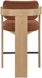 Cedra Velvet Performance Fabric Upholstered Counter Stool — 33052-C - Cognac - 33052Cognac-C alternate view 4