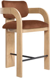 Cedra Velvet Performance Fabric Upholstered Counter Stool — 33052-C - Cognac - 33052Cognac-C alternate view 5
