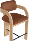 Cedra Velvet Performance Fabric Upholstered Counter Stool — 33052-C - Cognac - 33052Cognac-C alternate view 6