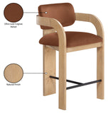 Cedra Velvet Performance Fabric Upholstered Counter Stool — 33052-C - Cognac - 33052Cognac-C Infographic
