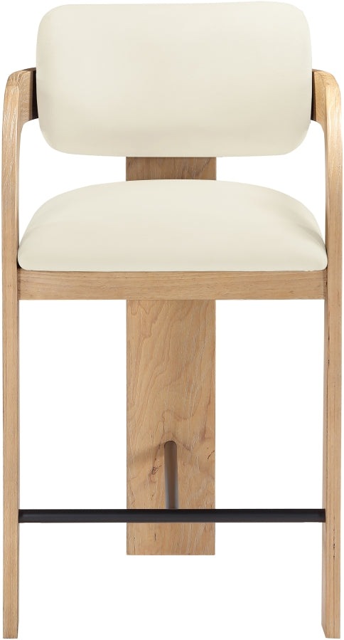 Cedra Velvet Performance Fabric Upholstered Counter Stool — 33052-C - Cream - 33052Cream-C alternate view 2