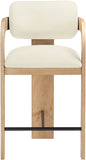 Cedra Velvet Performance Fabric Upholstered Counter Stool — 33052-C - Cream - 33052Cream-C alternate view 2