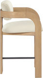 Cedra Velvet Performance Fabric Upholstered Counter Stool — 33052-C - Cream - 33052Cream-C alternate view 3