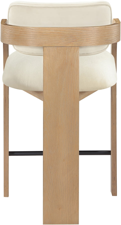 Cedra Velvet Performance Fabric Upholstered Counter Stool — 33052-C - Cream - 33052Cream-C alternate view 4