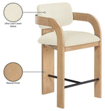 Cedra Velvet Performance Fabric Upholstered Counter Stool — 33052-C - Cream - 33052Cream-C Infographic