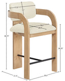 Cedra Velvet Performance Fabric Upholstered Counter Stool — 33052-C - Cream - 33052Cream-C Dim