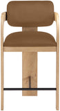 Cedra Velvet Performance Fabric Upholstered Counter Stool — 33052-C - Saddle - 33052Saddle-C alternate view 2