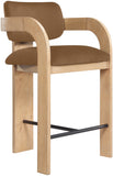 Cedra Velvet Performance Fabric Upholstered Counter Stool — 33052-C - Saddle - 33052Saddle-C alternate view 5