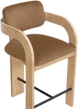 Cedra Velvet Performance Fabric Upholstered Counter Stool — 33052-C - Saddle - 33052Saddle-C alternate view 6