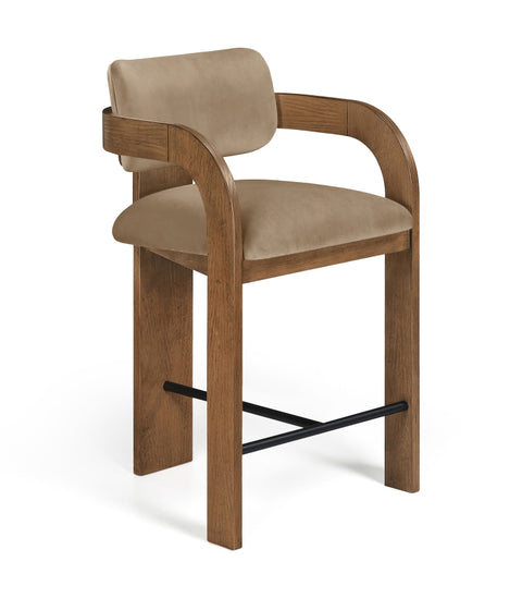 Cedra Velvet Performance Fabric Upholstered Counter Stool — 33053-C