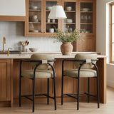 Serava Vegan Leather Upholstered Counter Stool — 77067-C - Beige - 77067Beige-C alternate view 1