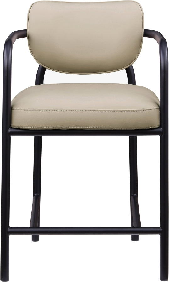 Serava Vegan Leather Upholstered Counter Stool — 77067-C - Beige - 77067Beige-C alternate view 2