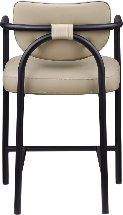 Serava Vegan Leather Upholstered Counter Stool — 77067-C - Beige - 77067Beige-C alternate view 4
