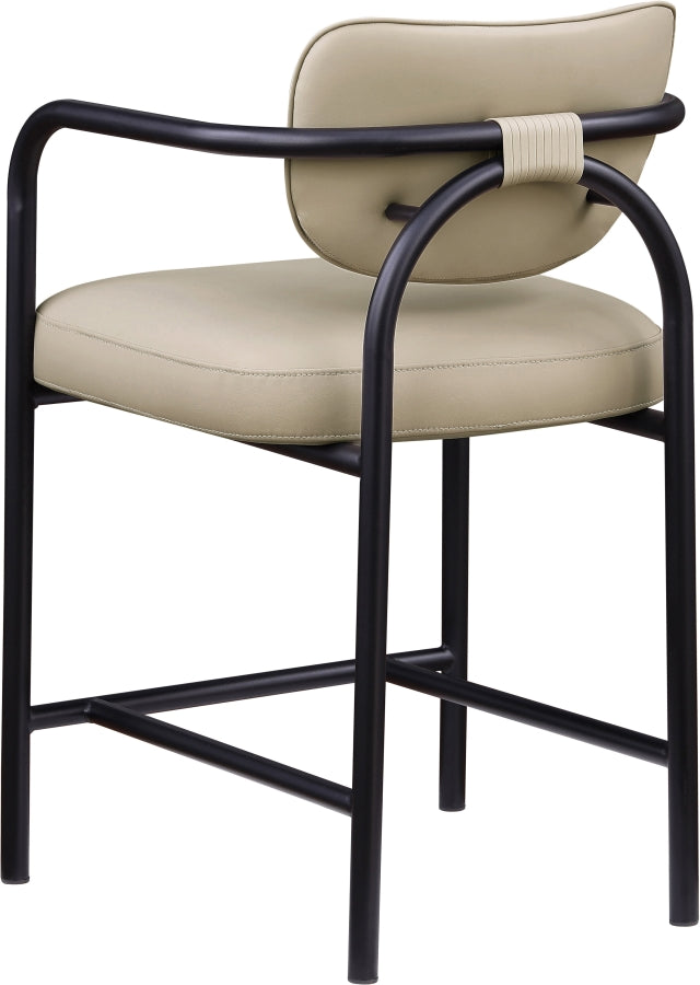 Serava Vegan Leather Upholstered Counter Stool — 77067-C - Beige - 77067Beige-C alternate view 5