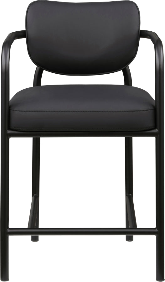 Serava Vegan Leather Upholstered Counter Stool — 77067-C - Black - 77067Black-C alternate view 2