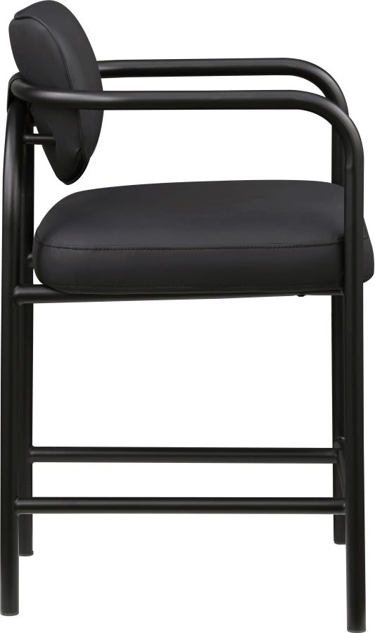 Serava Vegan Leather Upholstered Counter Stool — 77067-C - Black - 77067Black-C alternate view 3