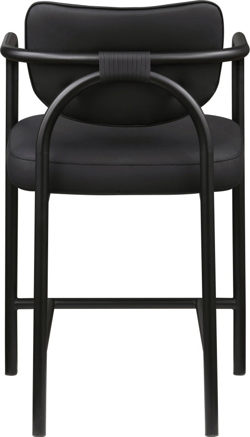 Serava Vegan Leather Upholstered Counter Stool — 77067-C - Black - 77067Black-C alternate view 4