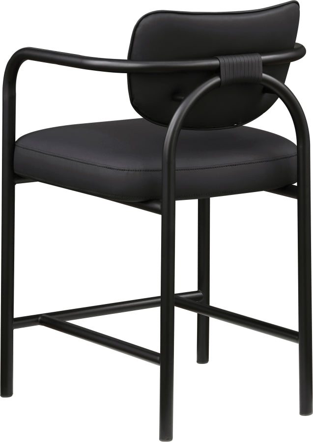 Serava Vegan Leather Upholstered Counter Stool — 77067-C - Black - 77067Black-C alternate view 5