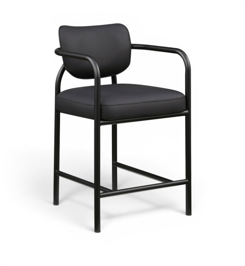 Serava Vegan Leather Upholstered Counter Stool — 77067-C - Black - 77067Black-C