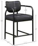 Serava Vegan Leather Upholstered Counter Stool — 77067-C - Black - 77067Black-C Dim