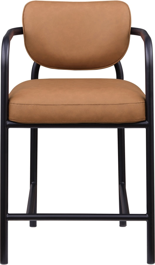Serava Vegan Leather Upholstered Counter Stool — 77067-C - Cognac - 77067Cognac-C alternate view 2