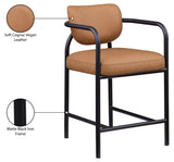 Serava Vegan Leather Upholstered Counter Stool — 77067-C - Cognac - 77067Cognac-C Infographic