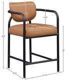 Serava Vegan Leather Upholstered Counter Stool — 77067-C - Cognac - 77067Cognac-C Dim