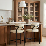 Serava Vegan Leather Upholstered Counter Stool — 77067-C - Cream - 77067Cream-C alternate view 1