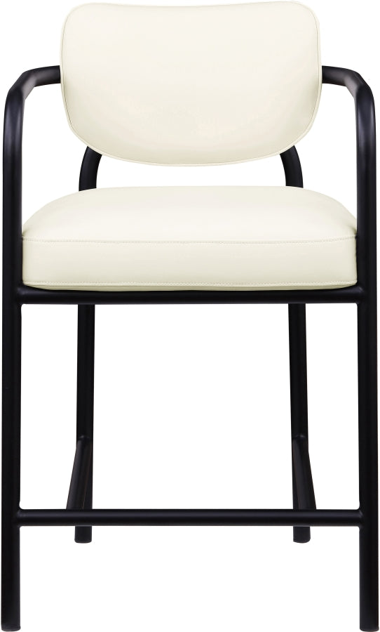 Serava Vegan Leather Upholstered Counter Stool — 77067-C - Cream - 77067Cream-C alternate view 2