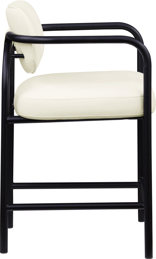 Serava Vegan Leather Upholstered Counter Stool — 77067-C - Cream - 77067Cream-C alternate view 3