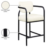 Serava Vegan Leather Upholstered Counter Stool — 77067-C - Cream - 77067Cream-C Infographic