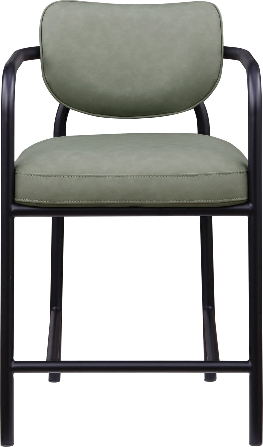 Serava Vegan Leather Upholstered Counter Stool — 77067-C - Green - 77067Green-C alternate view 2